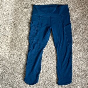 Athleta All In Teal High-Waisted Leggings